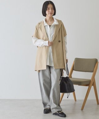 AMERICAN HOLIC 【花粉防止加工】サイドスリットベスト Beige