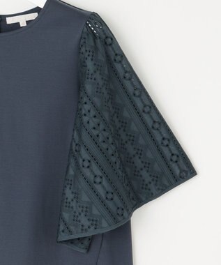 自由区 L 【カタログ掲載・洗える】エンブロイダリーコンビジャージ カットソー インク