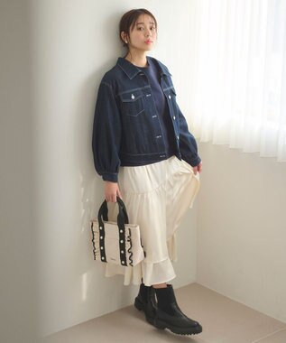 Feroux 【洗える】デニム ジャケット ネイビー系