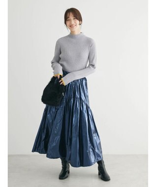 Green Parks ・ＥＬＥＮＣＡＲＥ　ＤＵＥ　メタリックティアードスカート Navy