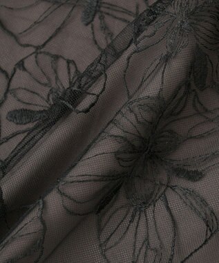 YECCA VECCA 【2点SET】フラワー柄スパンコール刺繍ドレス Charcoal Gray