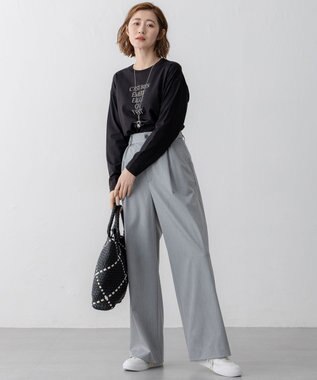 23区 【洗える】レタープリント ロンTEE ブラック系