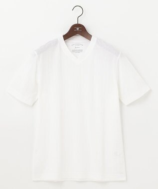 JOSEPH ABBOUD 【オーガニックコットン】JOE COTTONランダムサッカー Tシャツ ホワイト系