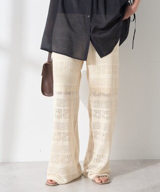 AMERICAN HOLIC レース編みニットパンツ Ivory
