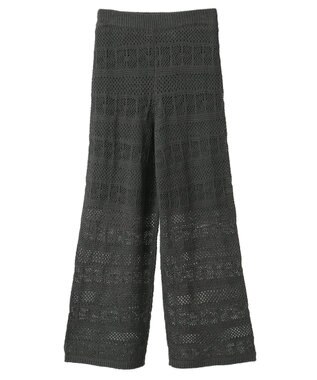 AMERICAN HOLIC レース編みニットパンツ Charcoal Gray