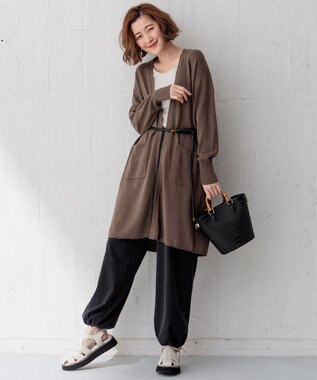 23区 【Oggi4月号掲載/洗える】シルキーストレッチ パラシュートパンツ ブラック系