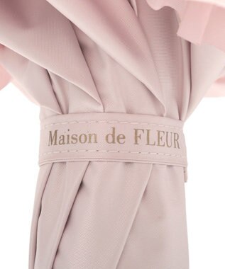Maison de FLEUR 《晴雨兼用》遮光&UV CUT フリル傘 Pink