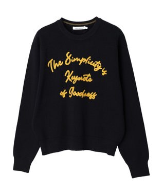 AMERICAN HOLIC サガラ刺繍ミラノリブニットプルオーバー Navy