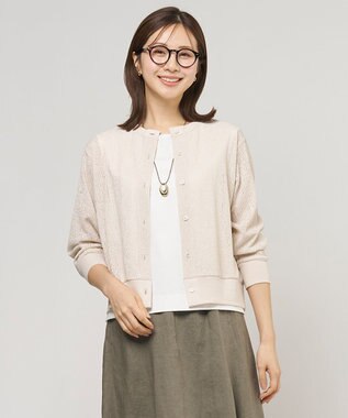 J.PRESS LADIES S 【冷房対策に】レーシー カーディガン