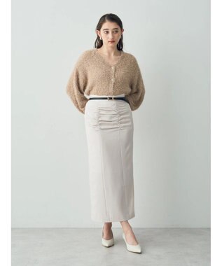 YECCA VECCA シャーリングロングナロースカート Light Beige