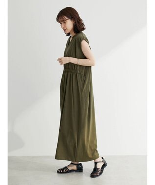 Green Parks ・ＳＵＧＡＲ　ＳＰＯＯＮ　ウエストドロストワンピース Khaki