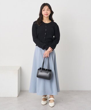 earth music&ecology ミニケーブルコンパクトカーディガン Black