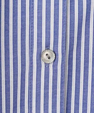 J.PRESS LADIES Jカミーチェストライプ シャツカラー カットソー ネイビーストライプ系