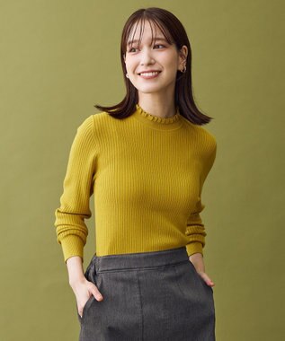 ANY L 【6色展開】フリルネックニット マスタード