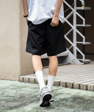 WEGO 【速乾/ウエストゴム/SMLサイズ】ナイロンイージーショーツ ブラック