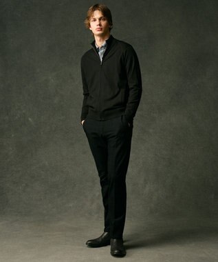 JOSEPH ABBOUD 【チクチクしない/イージーケア/3シーズン対応/サスティナブル】SNOWY  スタンドジップカーディガン ブラック系