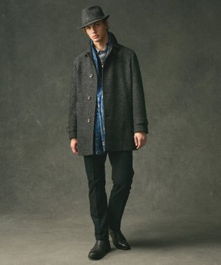 JOSEPH ABBOUD 【チクチクしない/イージーケア/3シーズン対応/サスティナブル】SNOWY  スタンドジップカーディガン ブラック系