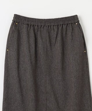 ANY 【ウエストゴム】クラシカルツイードタイトスカート ブラウン