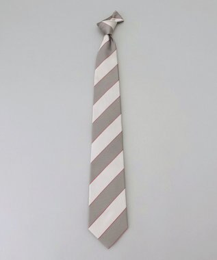 GOTAIRIKU  GOTAIRIKU別注【日本製】シルク ネクタイ_レジメンタル柄 グレー×ブラウン