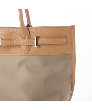 UNBILLION 【テレビ ドラマ着用アイテム】ペルケ perche / ナイロン牛革ヒネリ金具トートバッグ ベージュ