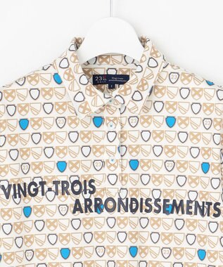 23区GOLF 【WOMEN】【UVカット】エンブレム柄ポロシャツ ホワイト系5