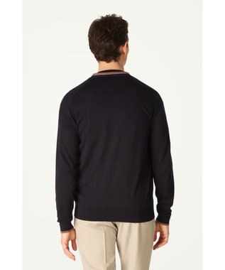 DAKS John Smedley for DAKS ハウスストライプカーディガン ネイビー