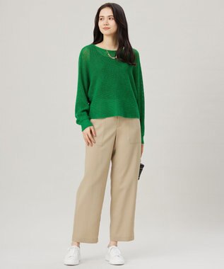 自由区 L 【洗える】ストレッチライトツイルベイカー パンツ ベージュ