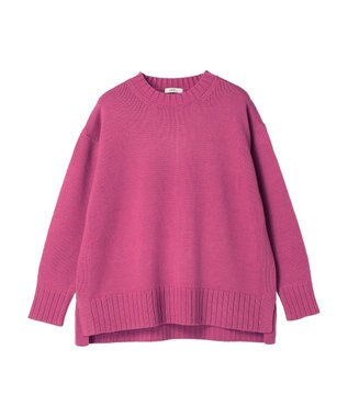 earth music&ecology ウォッシャブル脇スリットクルーネックプルオーバー Pink