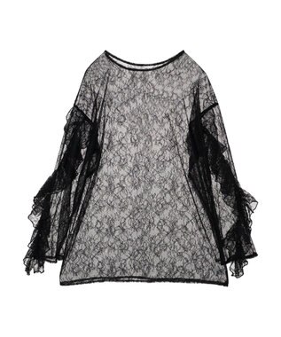 Green Parks ・ＡＮＤ　ＳＥＡＲＣＨ　レーシーラッフルスリーブチュニック Black