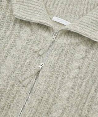 Green Parks 衿付きケーブルｚｉｐカーディガン Light Beige