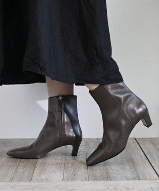 APOM イタリアンカーフ サイドジップアンクルブーツ 45 グレー