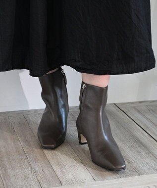 APOM イタリアンカーフ サイドジップアンクルブーツ 45 グレー