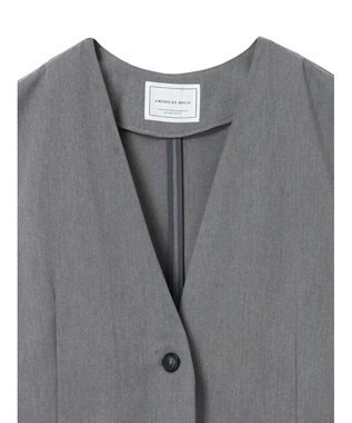 AMERICAN HOLIC ロングＶネックジレ Gray Mixture