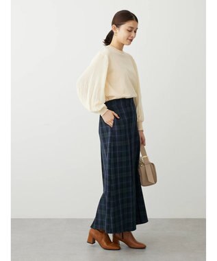 Green Parks プリーツ袖ニットプルオーバー Ivory