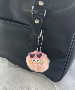 WEGO ミニサングラスモンスターぬいぐるみキーホルダー ピンク