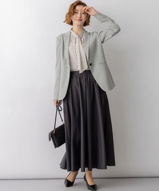 23区 L 【先行予約】ナイロンコットンタフタ フレアスカート ダークブラウン系