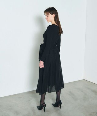 GRACE CONTINENTAL チュールコンビニットワンピース ブラック