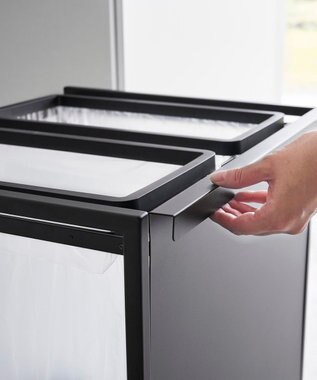 tower 目隠し分別ダストワゴン タワー 45L 2分別 ブラック ブラック