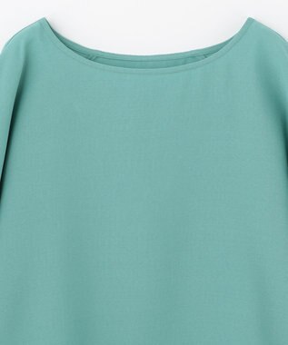 ANY 【洗える】デザインスリーブとろみ ブラウス ターコイズ