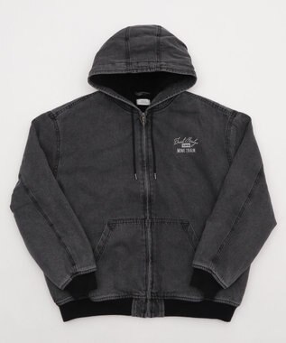 WEGO 【ユニセックス着用ITEM/MLサイズ展開】ワーカーズボアフードブルゾン デニムブラックソノタ