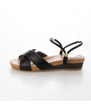 ing <ing>クロスベルトストラップサンダル ブラック