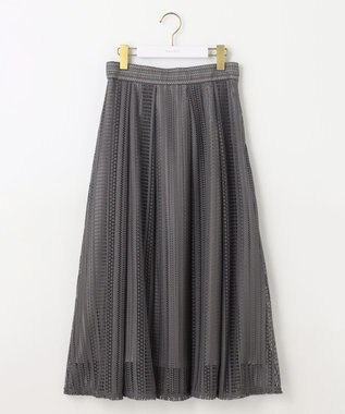 ANY SIS 【洗える】ストライプメッシュレース スカート スレート