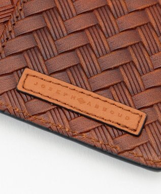 JOSEPH ABBOUD 【名刺入れ】カウレザー エンボスメッシュ ブラック系