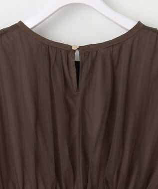 ANY SIS 【洗える】チュールペプラム ブラウス ダークブラウン系