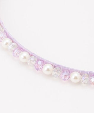 ANY KIDS ビーズ × リボン カチューシャ ラベンダー