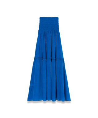 JOSEPH テクスチャードシルク　スカート Siam Blue