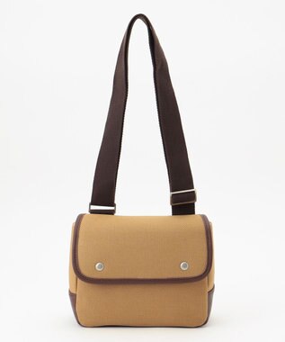 J.PRESS MEN レザーコンビショルダーバッグ ブラウン系