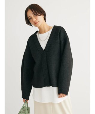 Green Parks ・ＥＬＥＮＣＡＲＥ　ＤＵＥ　ブークレＶネックカーデ Black