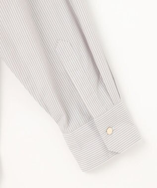 ANY L 【手洗い可能/抗菌防臭/UVカット/速乾】ロングシャツ グレーピンストライプ