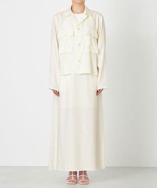 NAVE 【ReNAVE・セットアップ可/洗える/UVケア/接触冷感】フィブリルシャンブレー オープンカラーシャツ アイボリー系